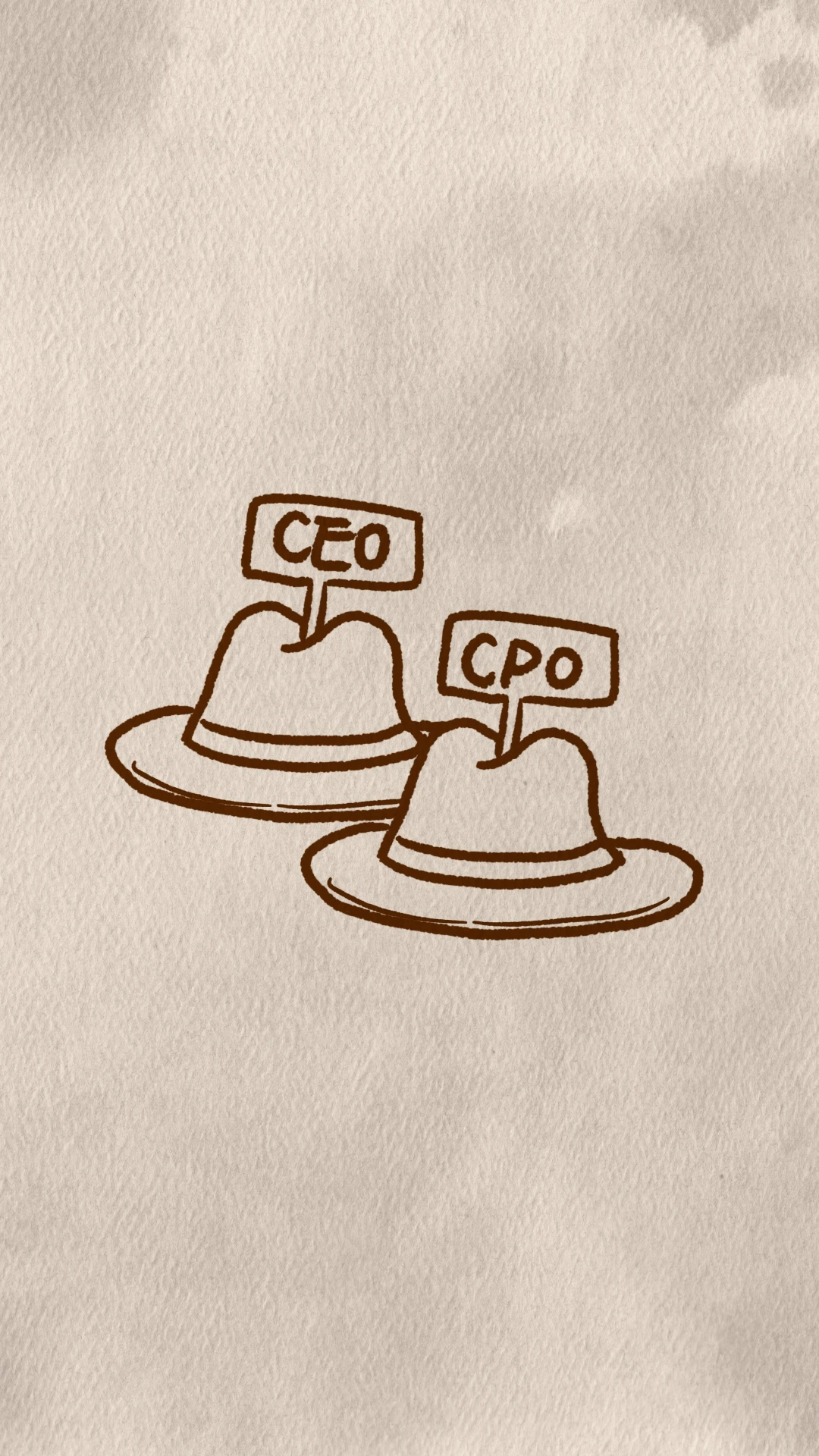 CEO와 CPO 모자가 나란히 놓인 일러스트